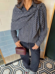 Chemise à carreaux avec foulard noué Nicole