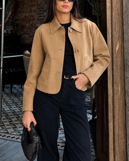 ZEYA - Nika Faux Suede Cropped Jacket