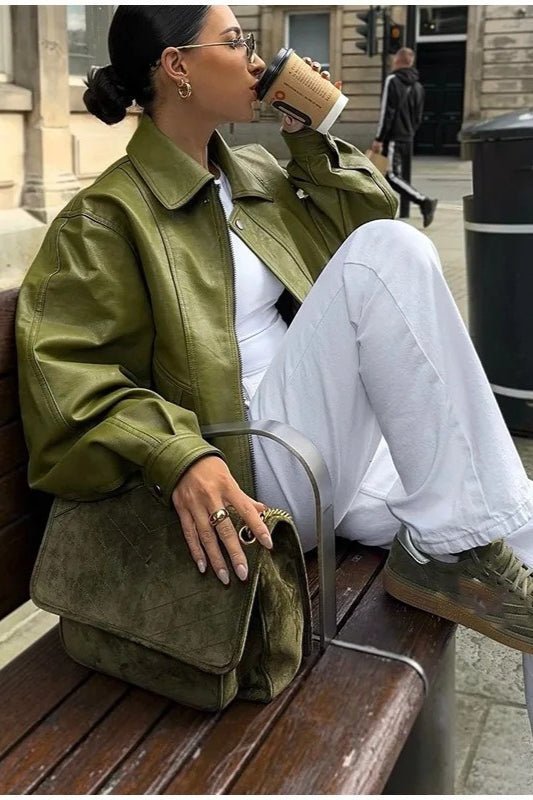 ZEYA - Nina Vintage Faux Leather Jacket