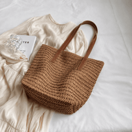 Nora sac de plage en paille tressée