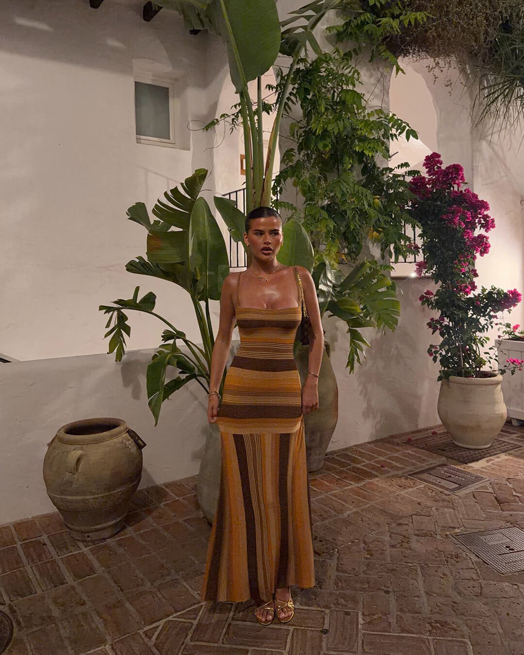 ZEYA - Olea Striped Knit Midi Dress