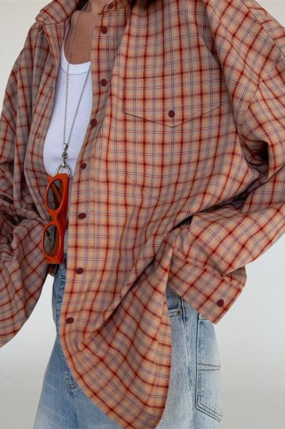 ZEYA - Olivia Oversized Plaid Shirt Blouse