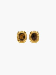 Boucles d’oreilles ovales en pierre naturelle Olivia