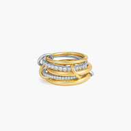 Bague Ophelie Luxe en pierre précieuse à cinq anneaux superposés