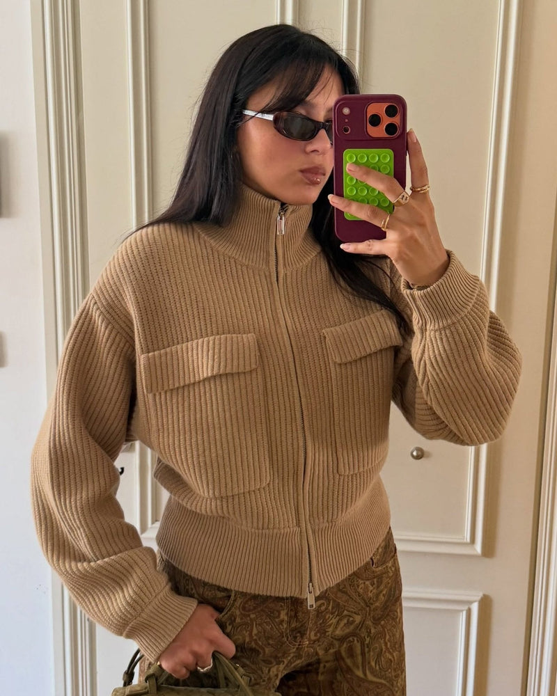 Cardigan en maille côtelée Penelope