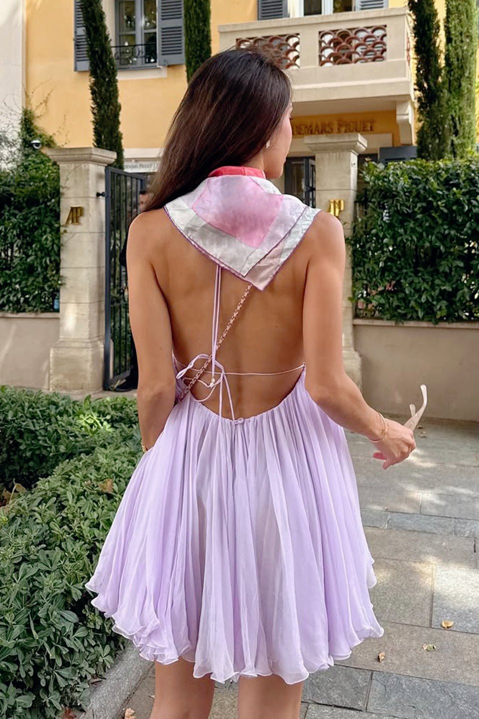 ZEYA - Priscilla Backless Deep V - Neck Mini Dress