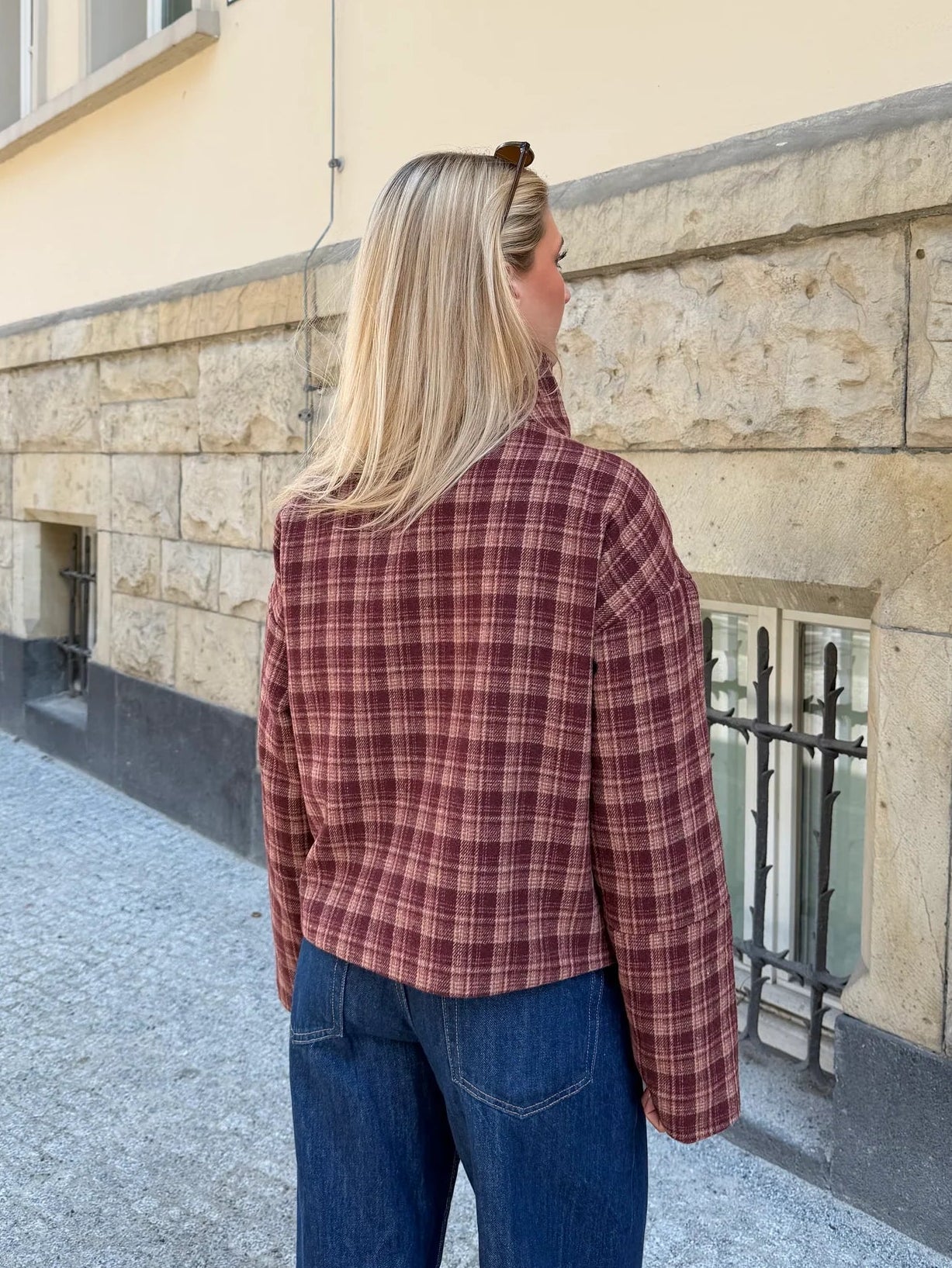 ZEYA - Rachel Plaid Stand Collar Coat
