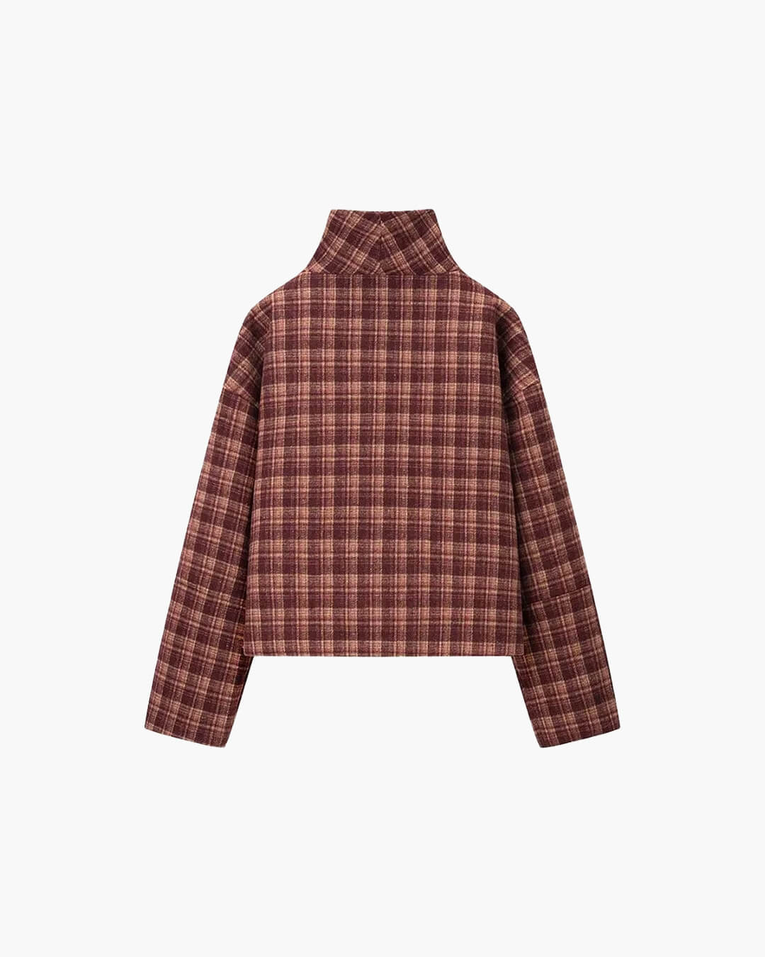 ZEYA - Rachel Plaid Stand Collar Coat
