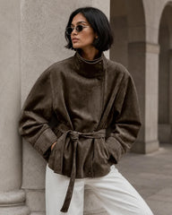 Veste en suédine à lacets Rebecca