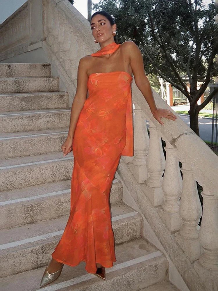 ZEYA - Rina Strapless Mesh Maxi Dress