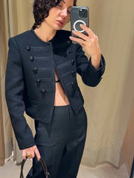 Veste Romy noire style Napoléon