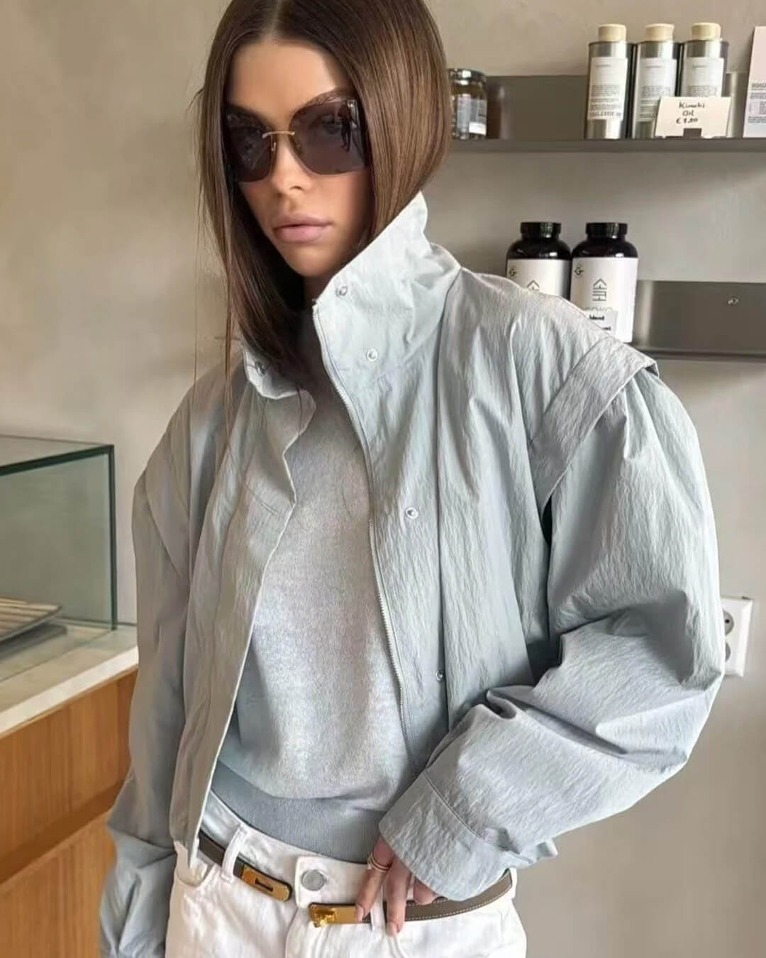 ZEYA - Roxana High Collar Cropped Jacket
