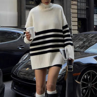 Pull à col roulé oversize rayé Rylee