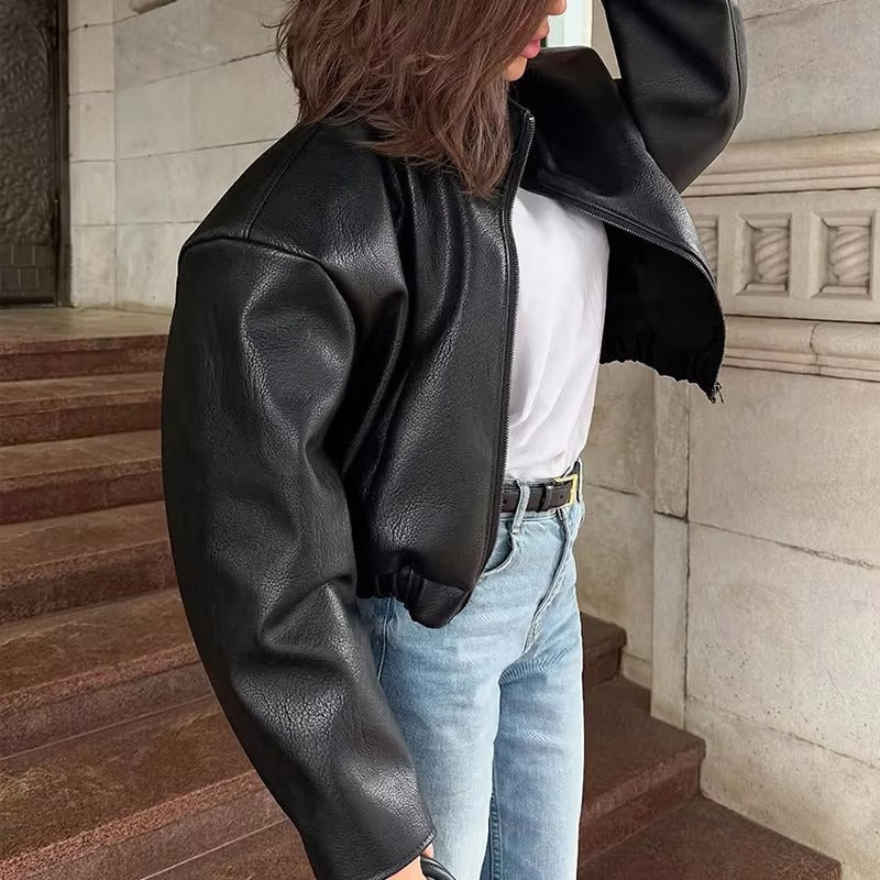 ZEYA - Sally Zip Up Leather Jacket