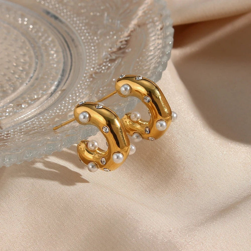 ZEYA - Samira Pearl Hoop Earrings