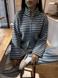 Cardigan en maille rayée Sarah
