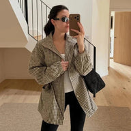 Veste cintrée à carreaux vintage Sarah