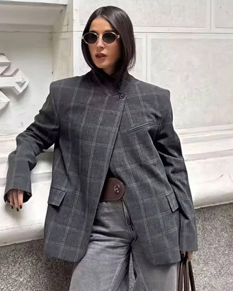 ZEYA - Selene Plaid Blazer Jacket