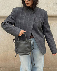 Veste blazer à carreaux Selene