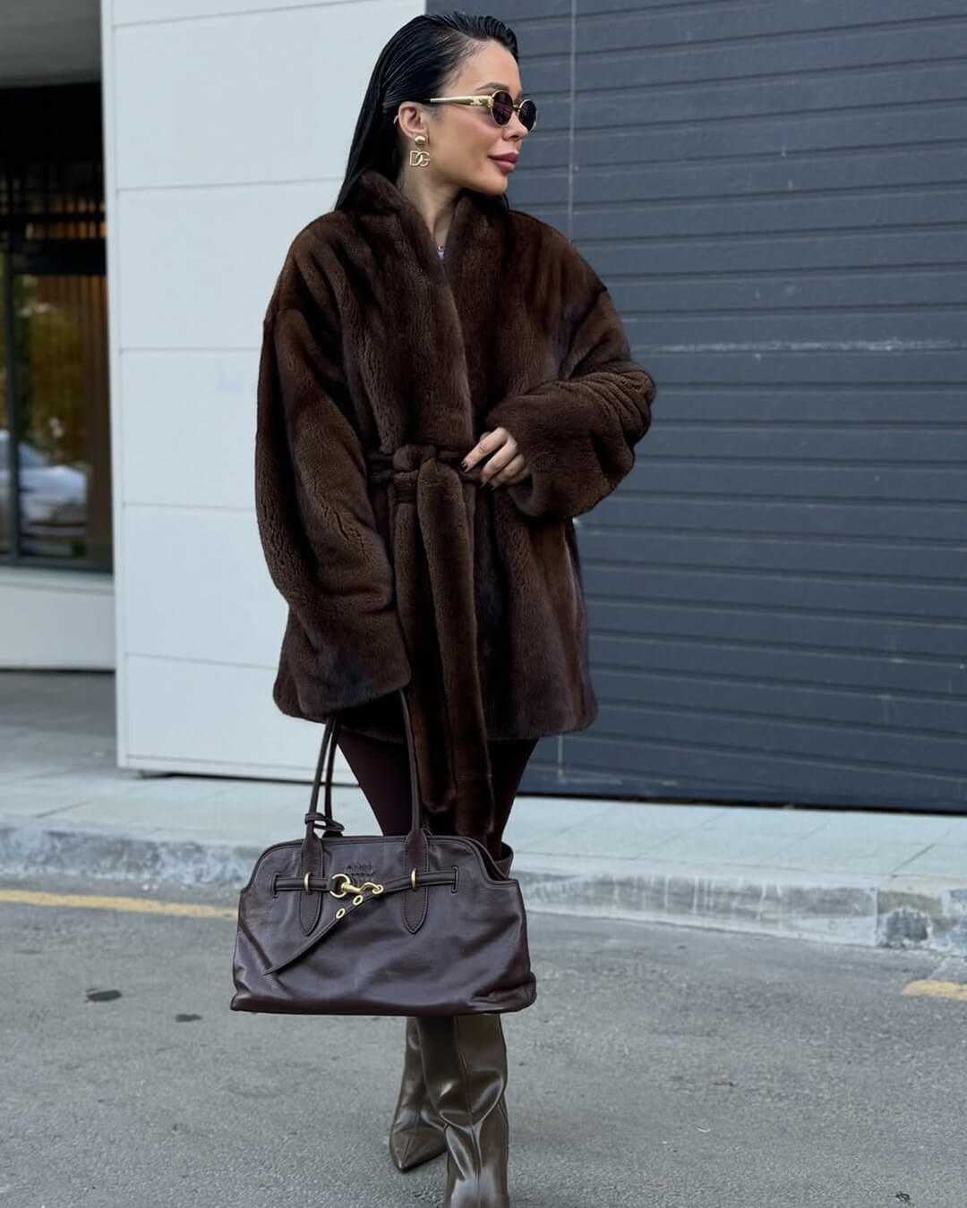 ZEYA - Seve Belted Faux Fur Jacket