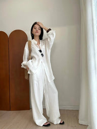 Pantalon large en lin Shiela