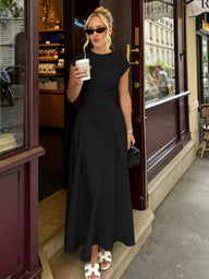 Robe longue Fiona Flare à manches courtes