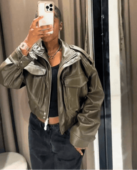 Veste bomber Hanna en similicuir