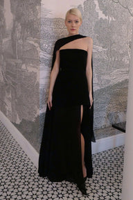 Alice robe maxi asymétrique transparente