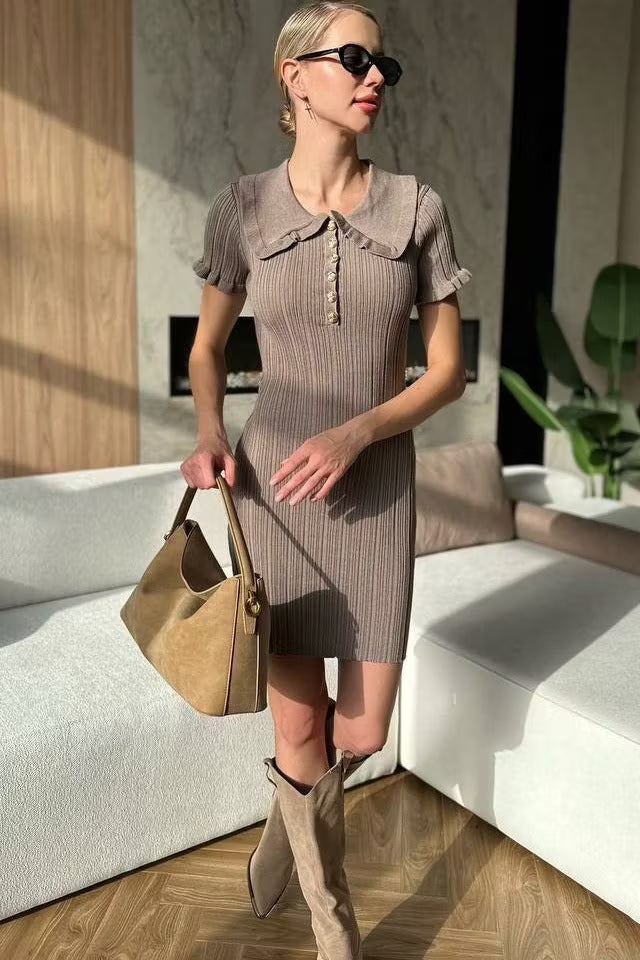 Robe‑pull Sophia en maille torsadée