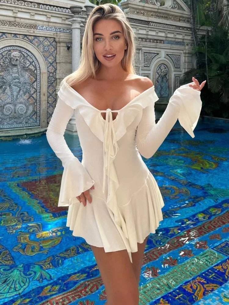 ZEYA - Sophia V-Neck Ruffle Mini Dress