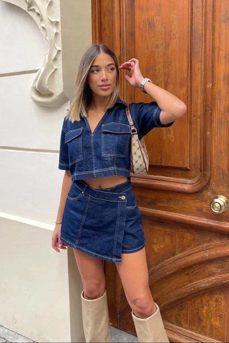 ZEYA - Sophie Cropped Top & Skorts Set