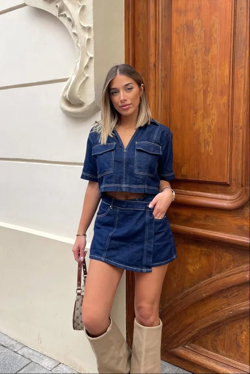 ZEYA - Sophie Cropped Top & Skorts Set