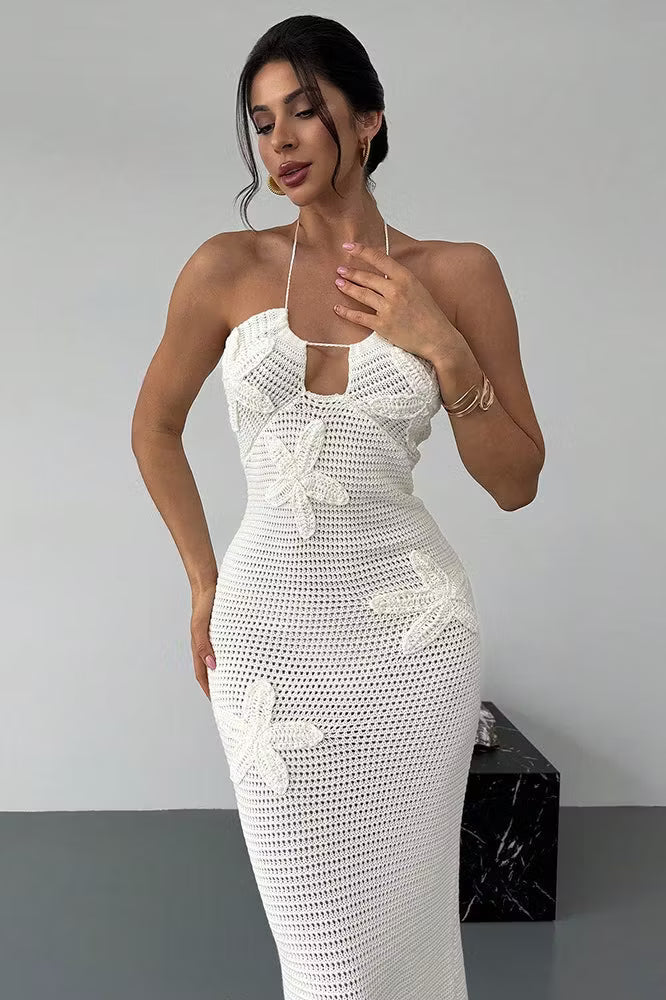 Robe Sophie à découpes et col halter
