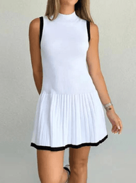 Robe en maille contrastée taille basse Ahana