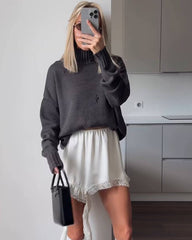 Jupe midi Suzy asymétrique en satin