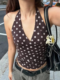 Gilet dos-nu à pois Tamsin