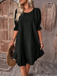 Robe smock Ursa à volant asymétrique