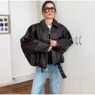 Veste moto en similicuir Denise