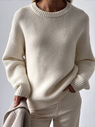 Pull en maille crème Via