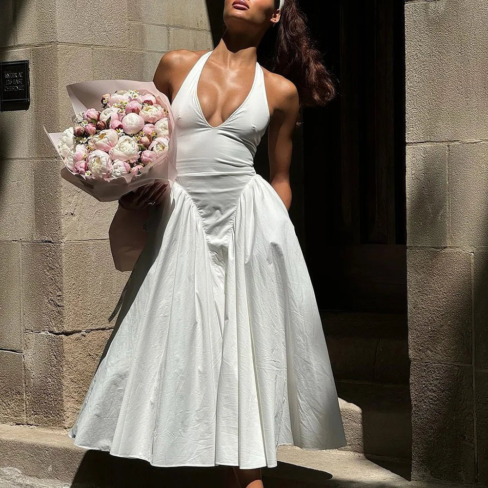 ZEYA - Ximena Deep Neck Maxi Dress