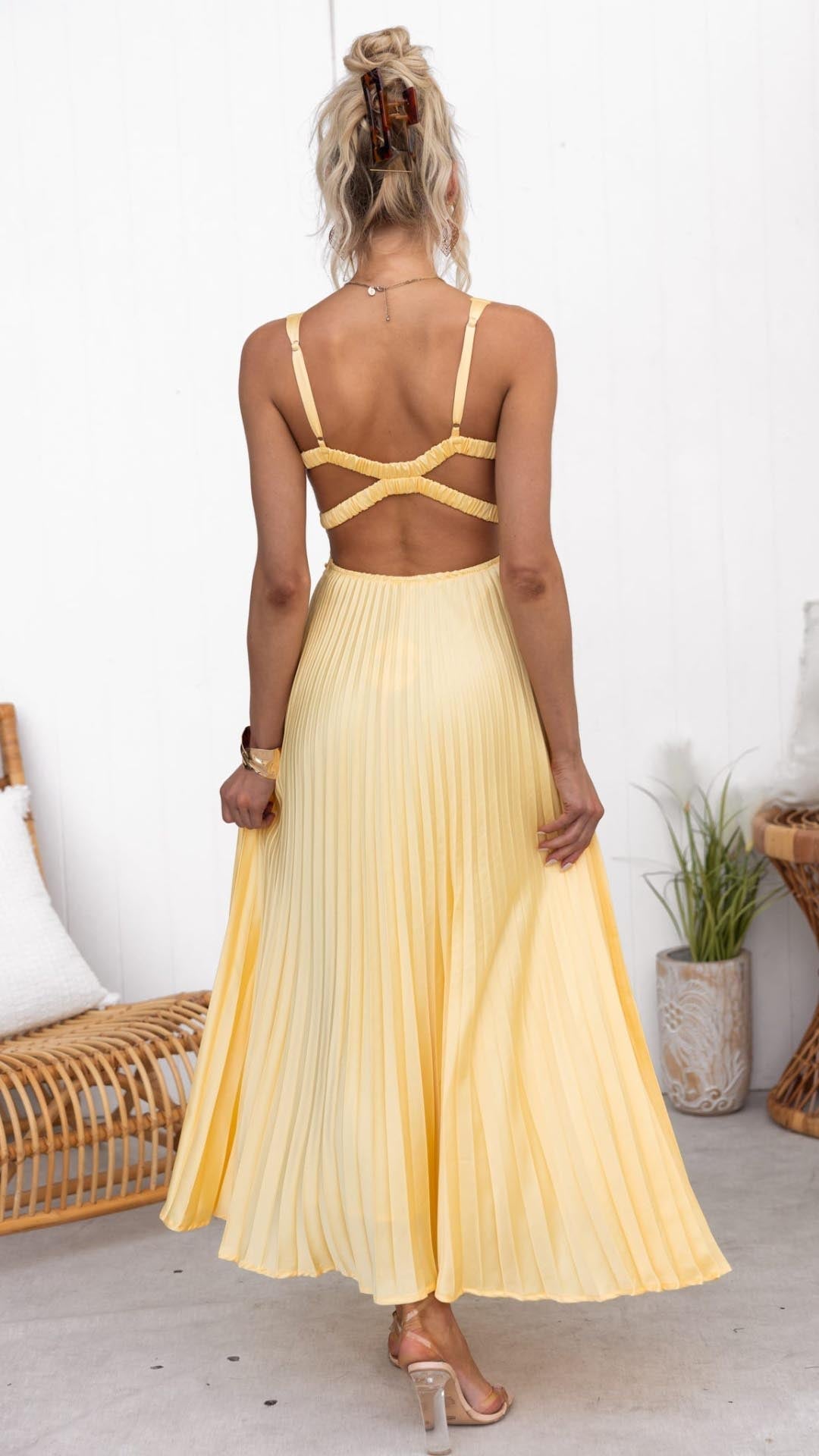 ZEYA - Yelena Flowing Pleated Maxi Dress