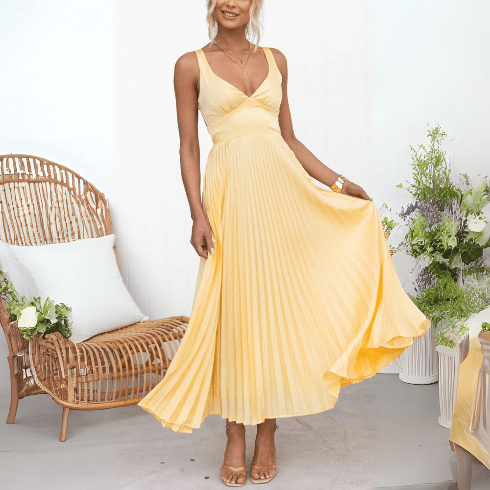 ZEYA - Yelena Flowing Pleated Maxi Dress