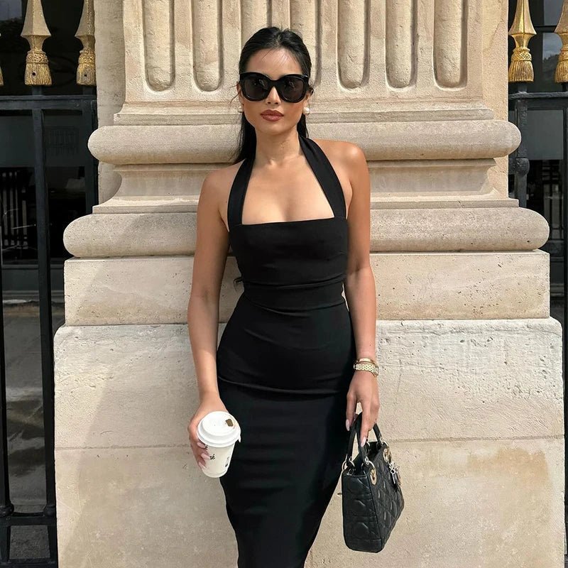 ZEYA - Yssa Halter Neck Bodycon Maxi Dress
