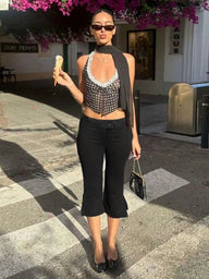 Pantalon capri noir Zenaida