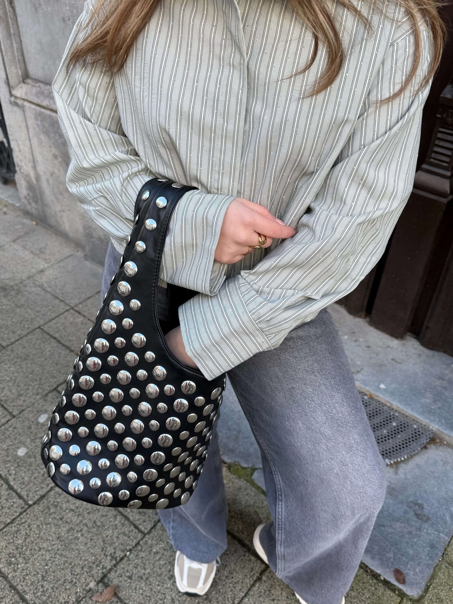 ZEYA - Zinnia Studded Bucket Bag