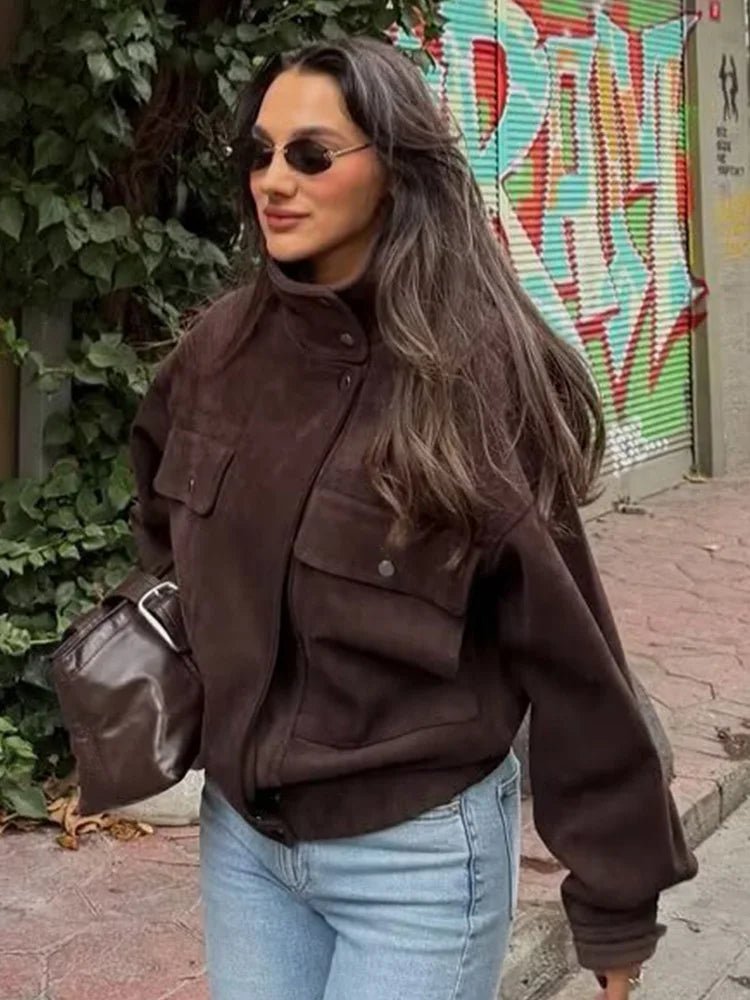 ZEYA - Zoe Vintage Oversized Bomber Jacket